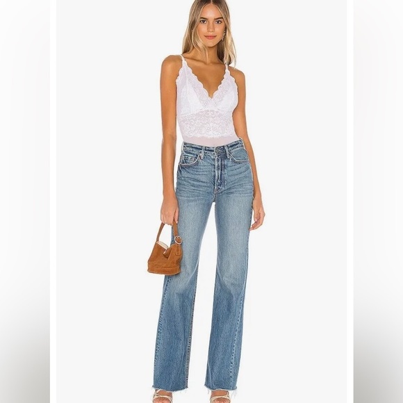 Free People We Are HAH Smarty Pants White Lace Bodysuit Camisole XS - Picture 2 of 5